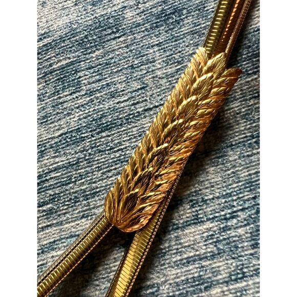 Vintage Gold Tone Snake Wheat Stretch Dress Belt - Picture 3 of 6